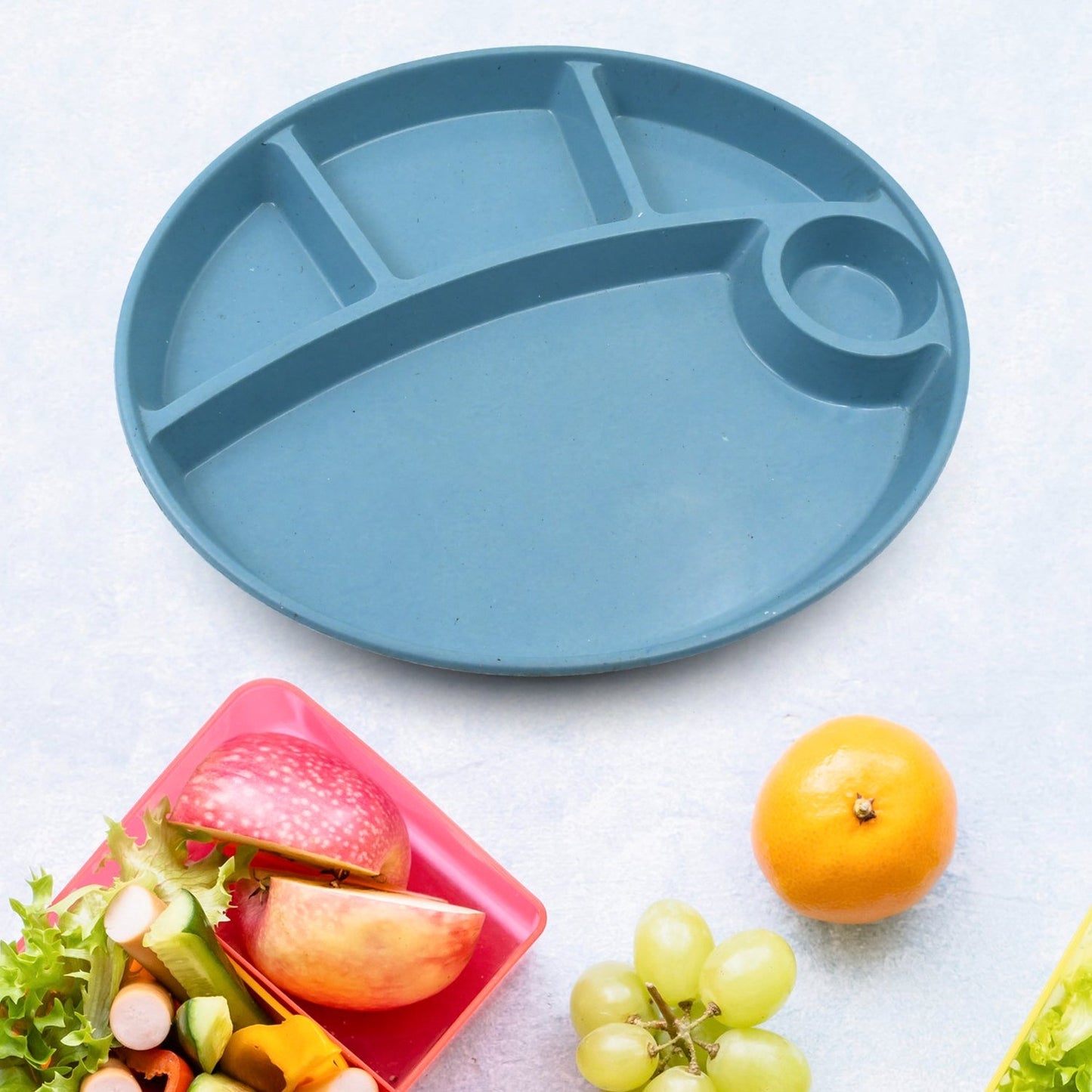 Biodegradable 5-Compartment Food Plate for Kids, BPA-Free (1 Pc) signaturekarts