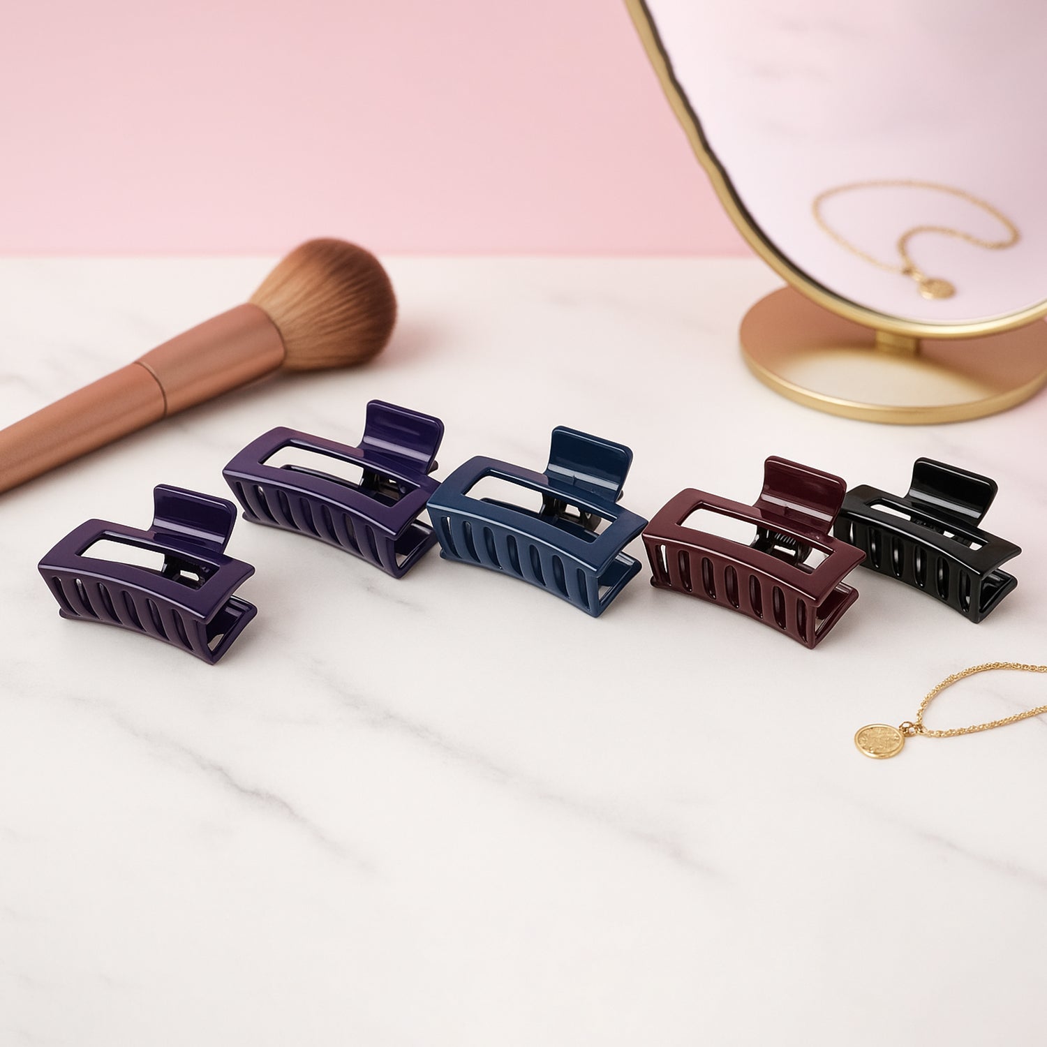 Matte Rectangle Hair Claw Clip for Women and Girls – Assorted Color Pack – 12 Pc Signature Kart