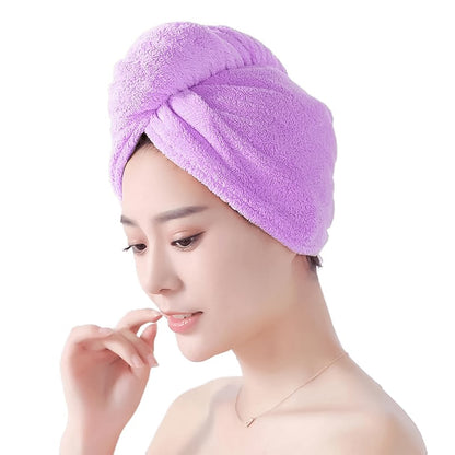 Quick Turban Hair-Drying Absorbent Microfiber Towel (1 Pc / Mix Design) Signature Kart