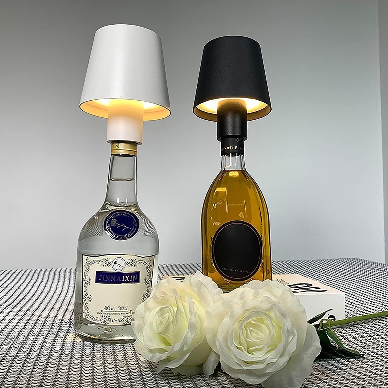 USB Rechargeable LED Bottle Lamp – 3-Color Dimmable Wireless Table Light (1 Pc) signaturekarts