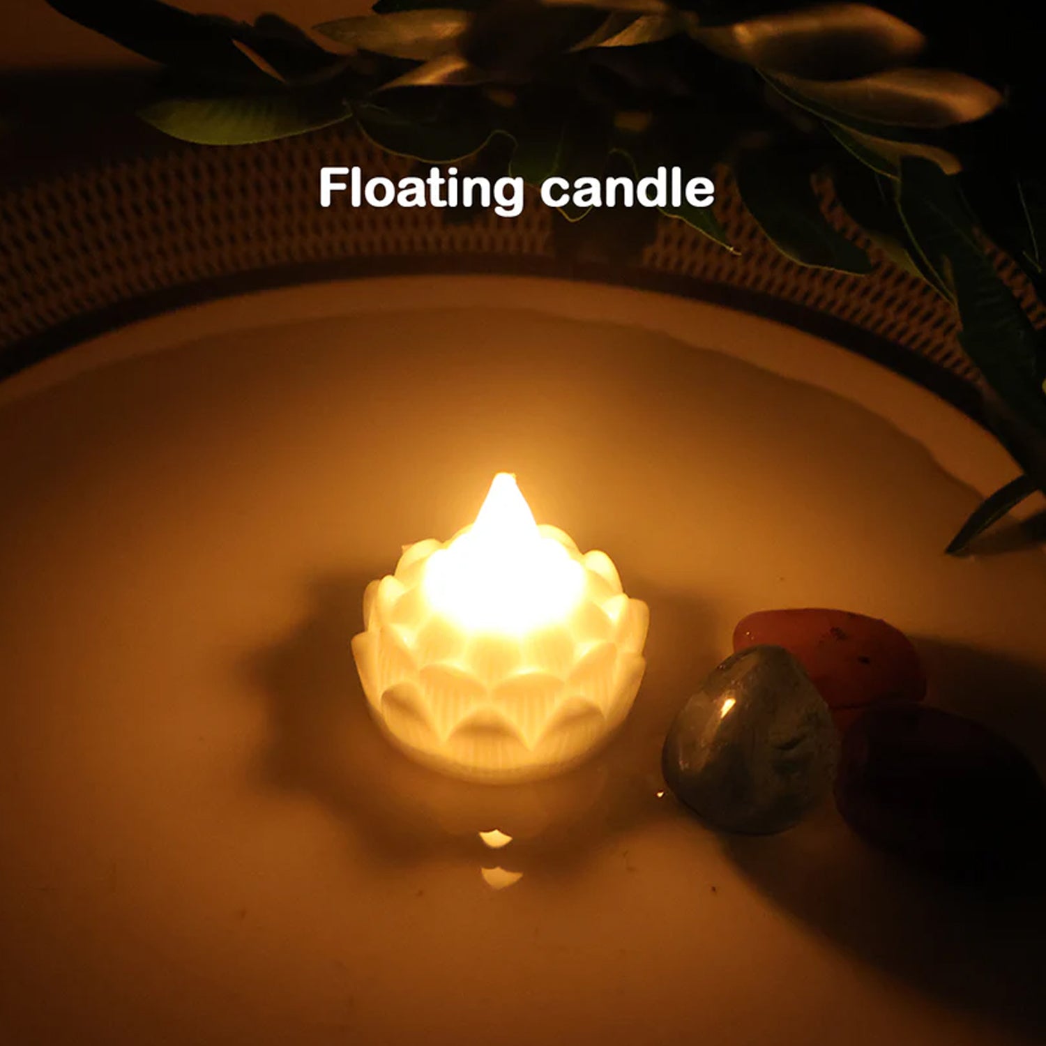 Lotus Shaped LED Flameless Tealight Candles - (8 Pc) signaturekarts