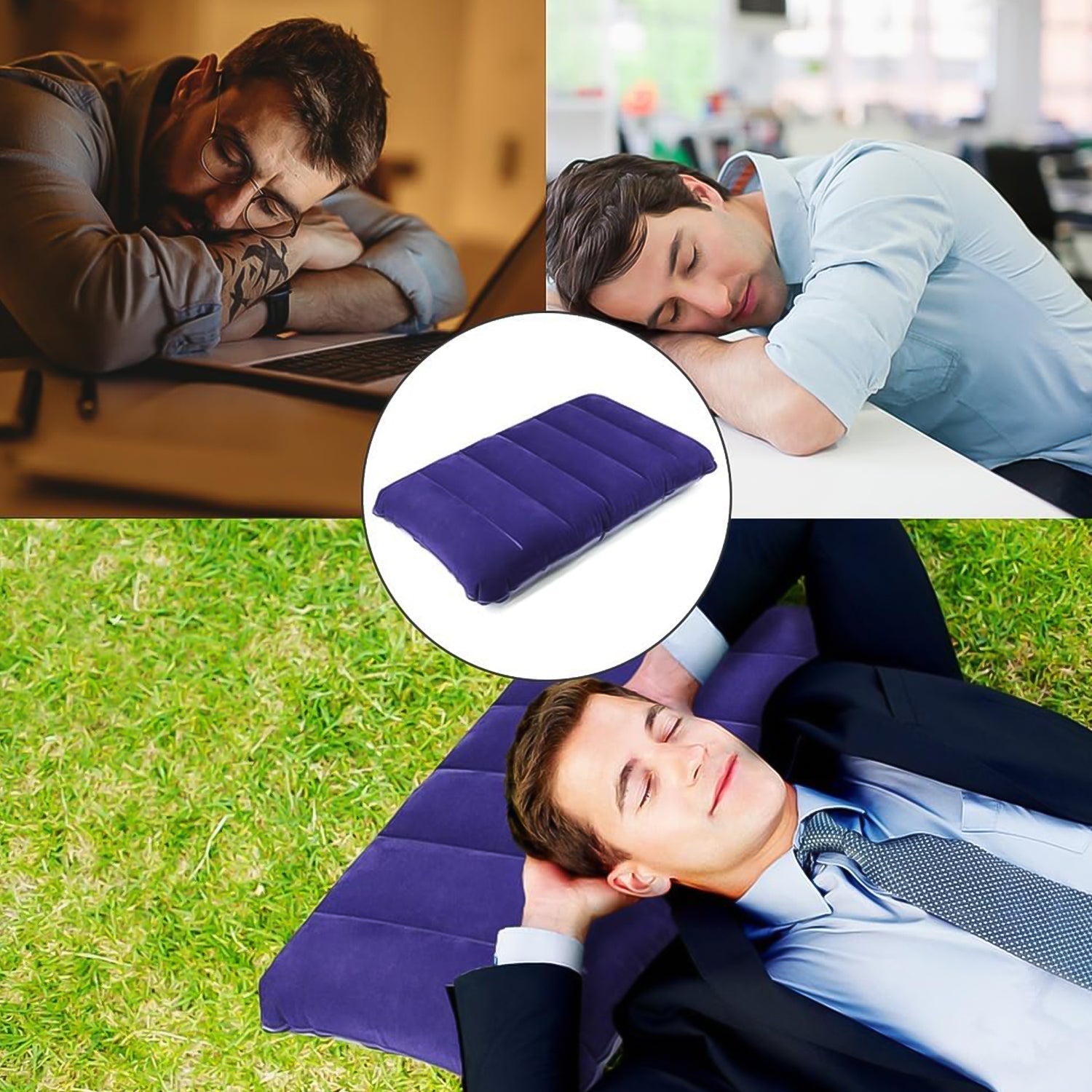 Velvet Air Inflatable Travel Pillow (Blue) Signature Kart