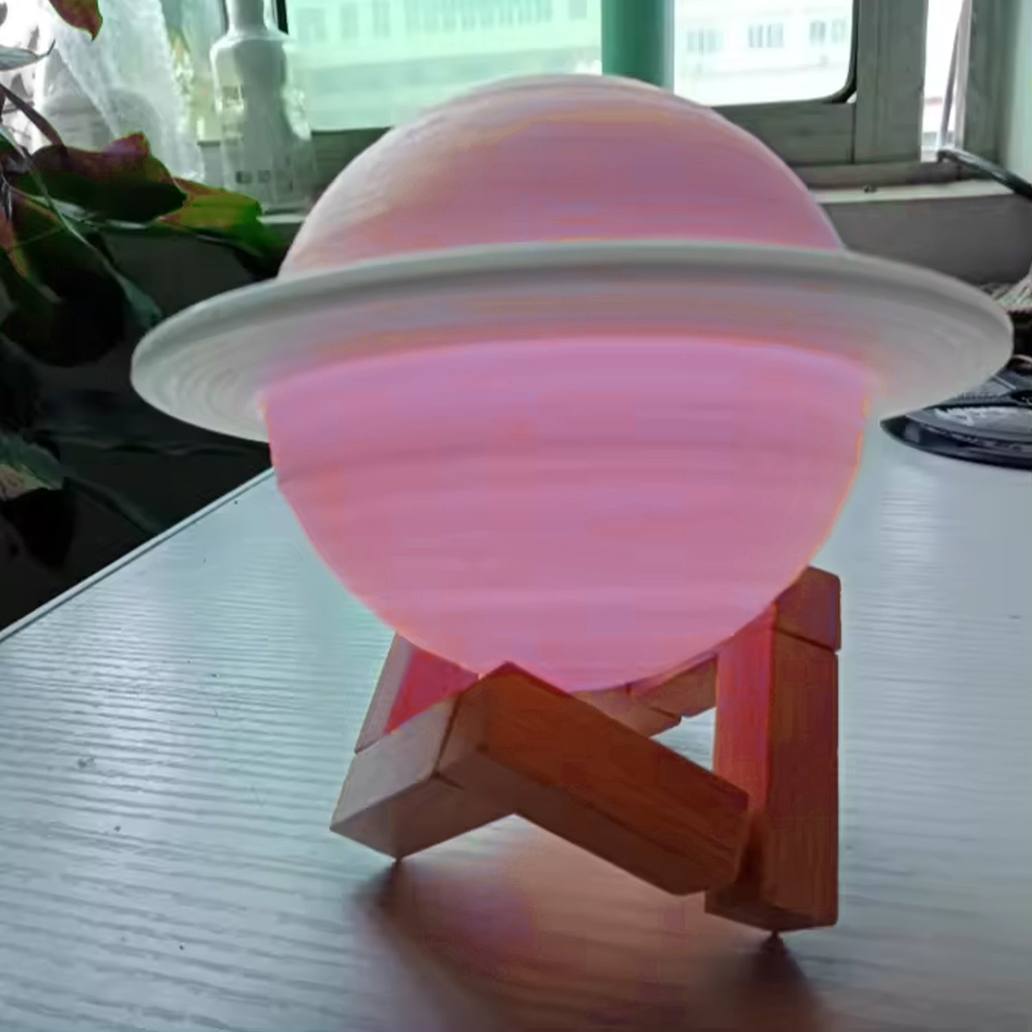 3D Saturn Lamp Home Decoration Bedside Night Light With Base (1 pc / Multicolor) signaturekarts