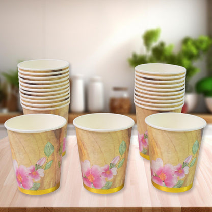 Disposable Paper Cups, Disposable Tea, Coffee Cups (24 Pcs Set / Mix Color & Design) Signaturekarts