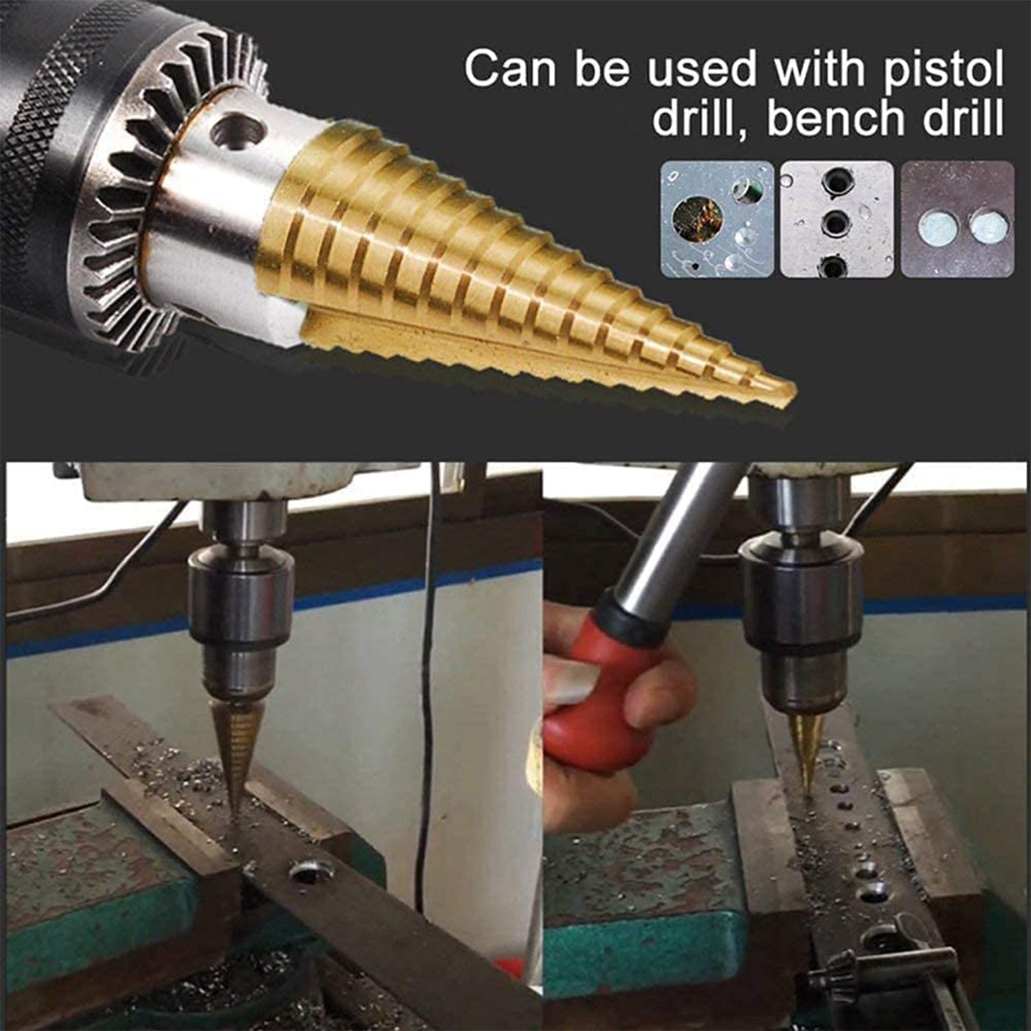 Step Drill Bit for Metal, High-Speed Steel Step Drill Bit (1 pc / 4-12 MM) signaturekarts