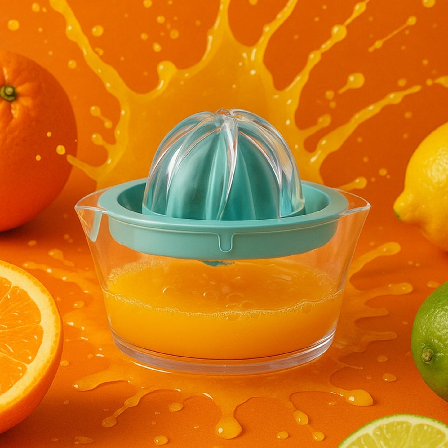 Manual Orange Lemon Citrus Juicer Squeezer Press Pourer with Lid Plastic 1 Pc signaturekarts