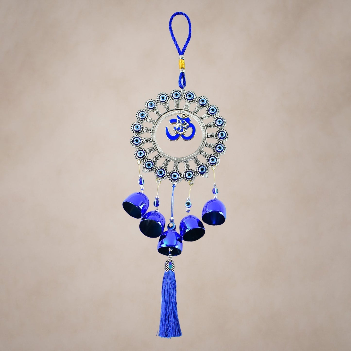 Decorative OM Evil Eye Wind Chime Wall Hanging (Mix Desin & 1 Pc) Signature Kart