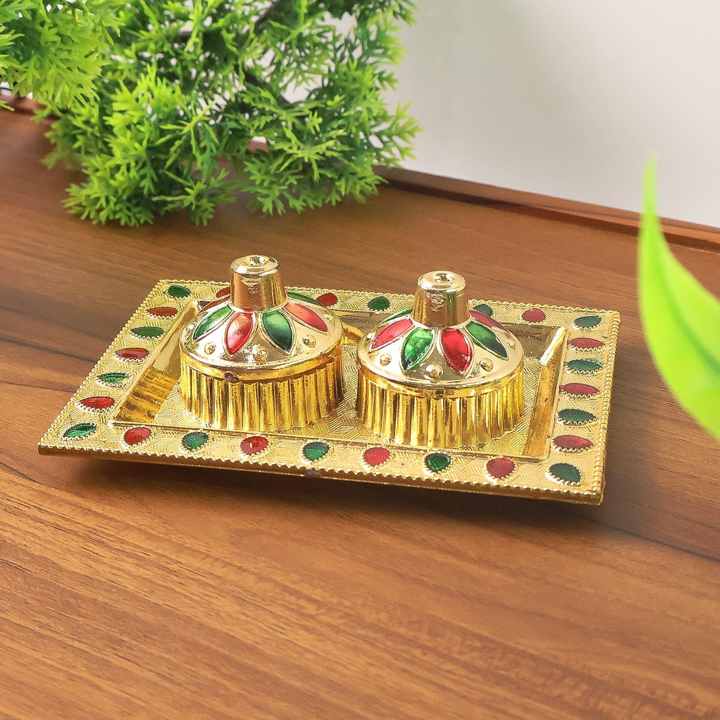 Rakasha Bandhan Special Puja Thali, Kumkum Thali Holder, Pooja Return Gift, Indian Housewarming Gifts, Brother / Bhai / Bhabhi / Sister / Family   for Rakshabandhan, Diwali (Mix Design) signaturekarts