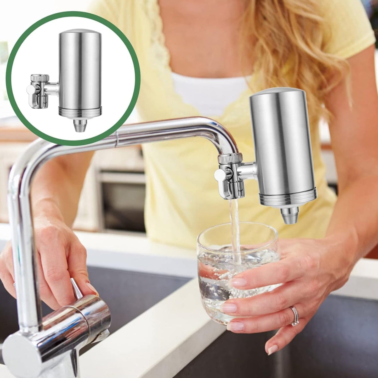 304 Stainless Steel Faucet Mount Water Filter, Water Purifier (1 Set) Signaturekarts