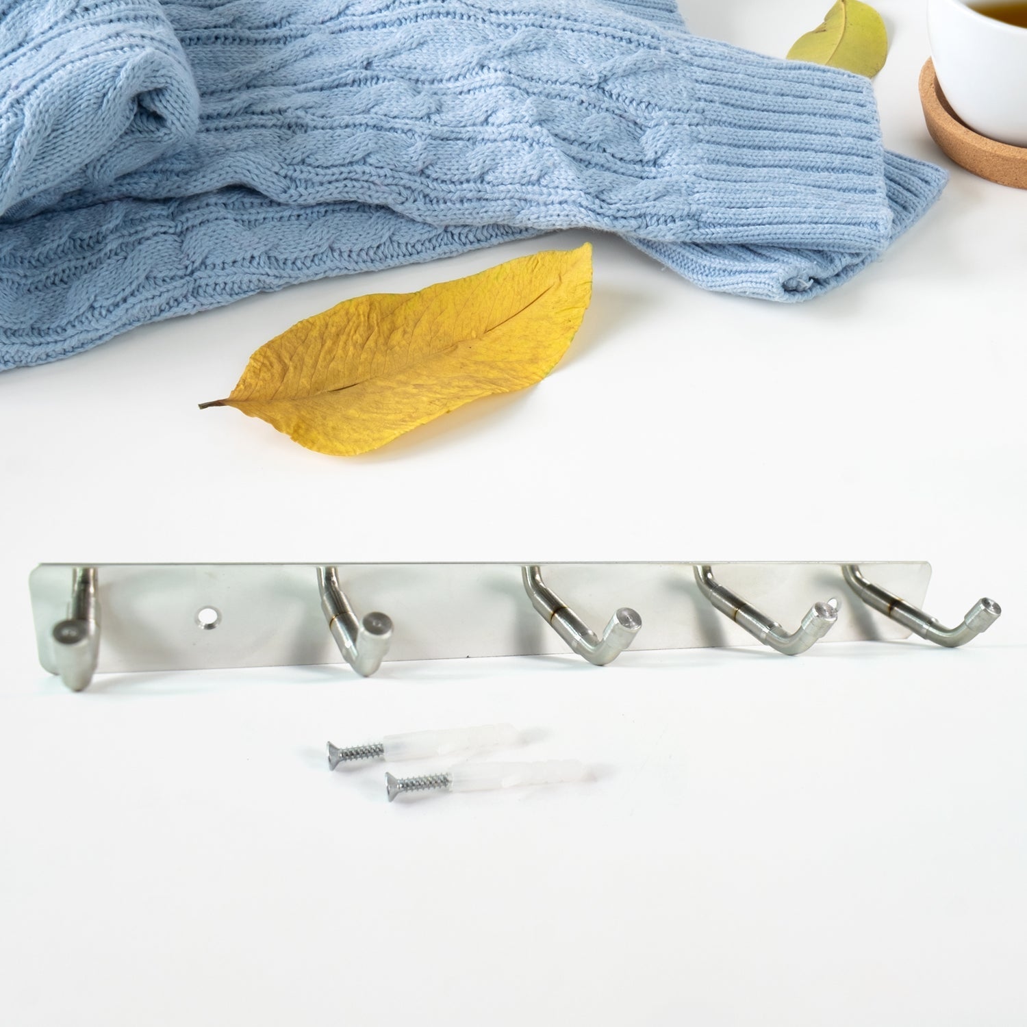 Stainless Steel Wall Mounted Coat 5 Hook Rack (26x3 / 1 Pc) Signature kart