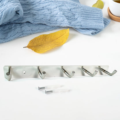 Stainless Steel Wall Mounted Coat 5 Hook Rack (26x3 / 1 Pc) Signature kart