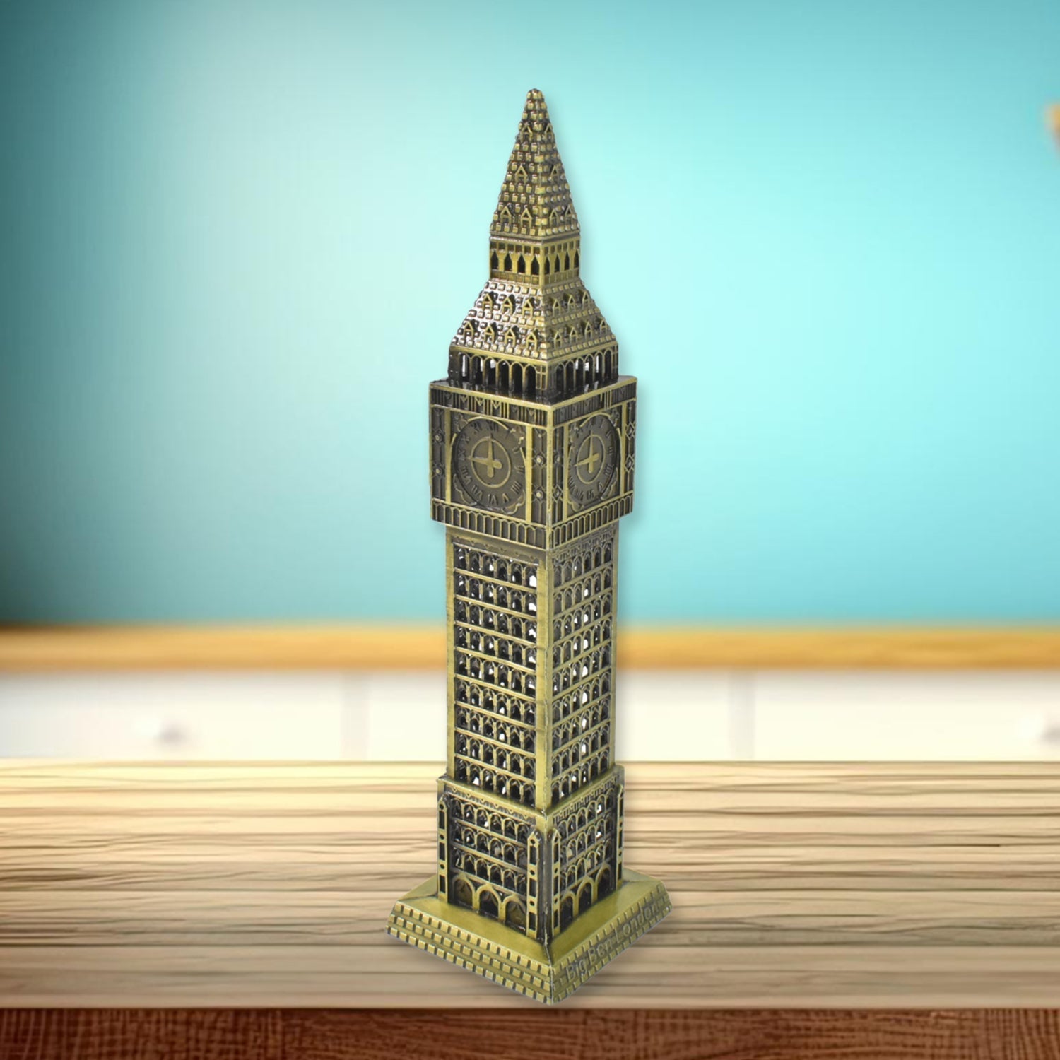 Big Ben London Clock Tower Miniature Metal Statue – Elegant Home Decor Gift Signature kart