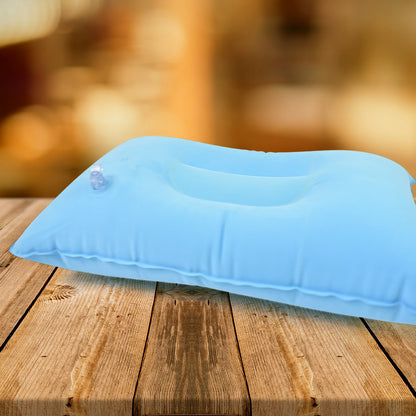 Comfortable Inflating Travel Pillow (34×21 Cm / 1 Pc / Mix Color) Signature Kart