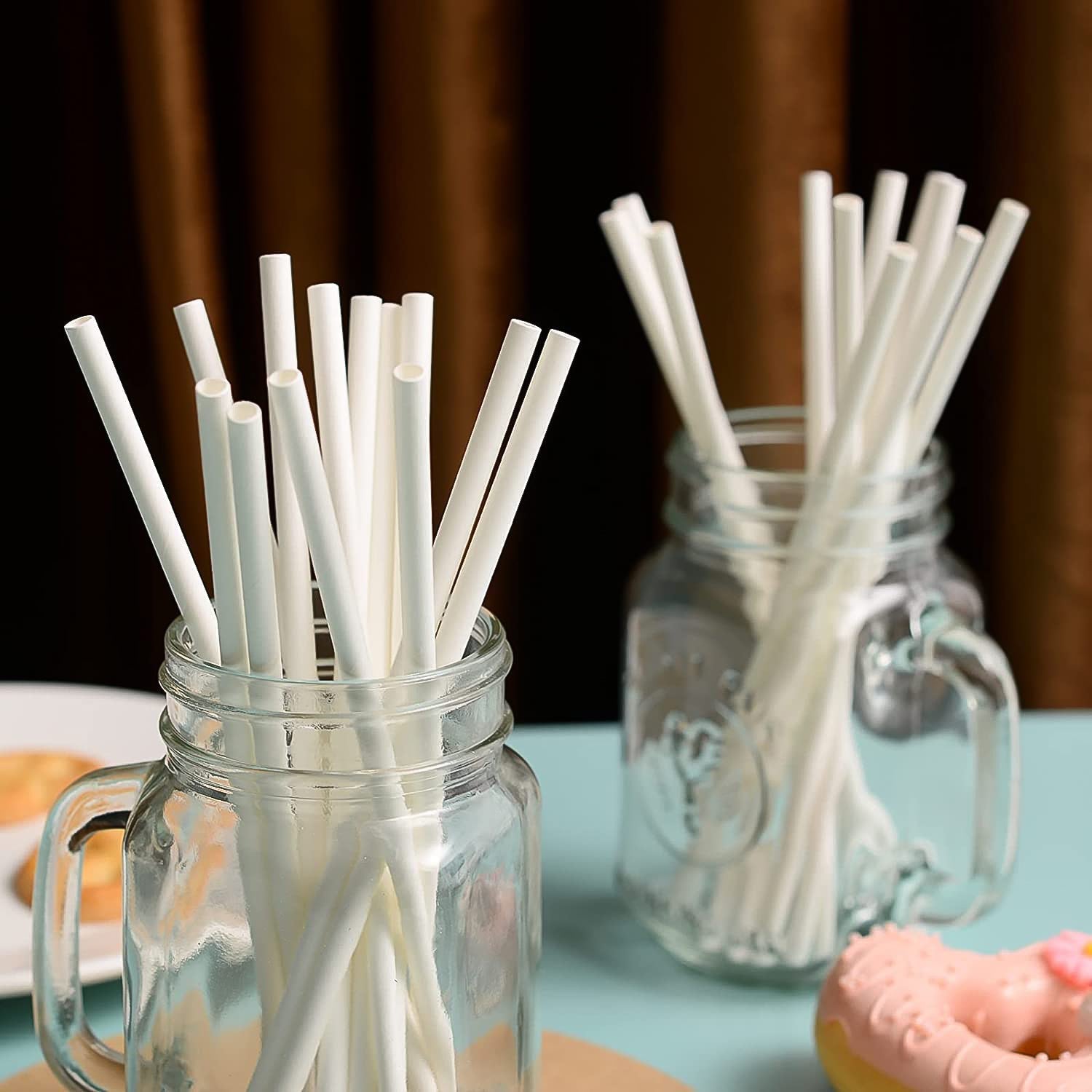 Paper Straw – Plain 6 mm Diameter, 200 mm Length, 50 Pcs Pack signaturekarts