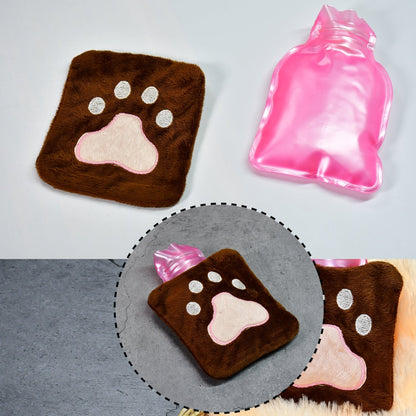 Paw Print Small Hot Water Bag with Cover for Pain Relief signaturekarts