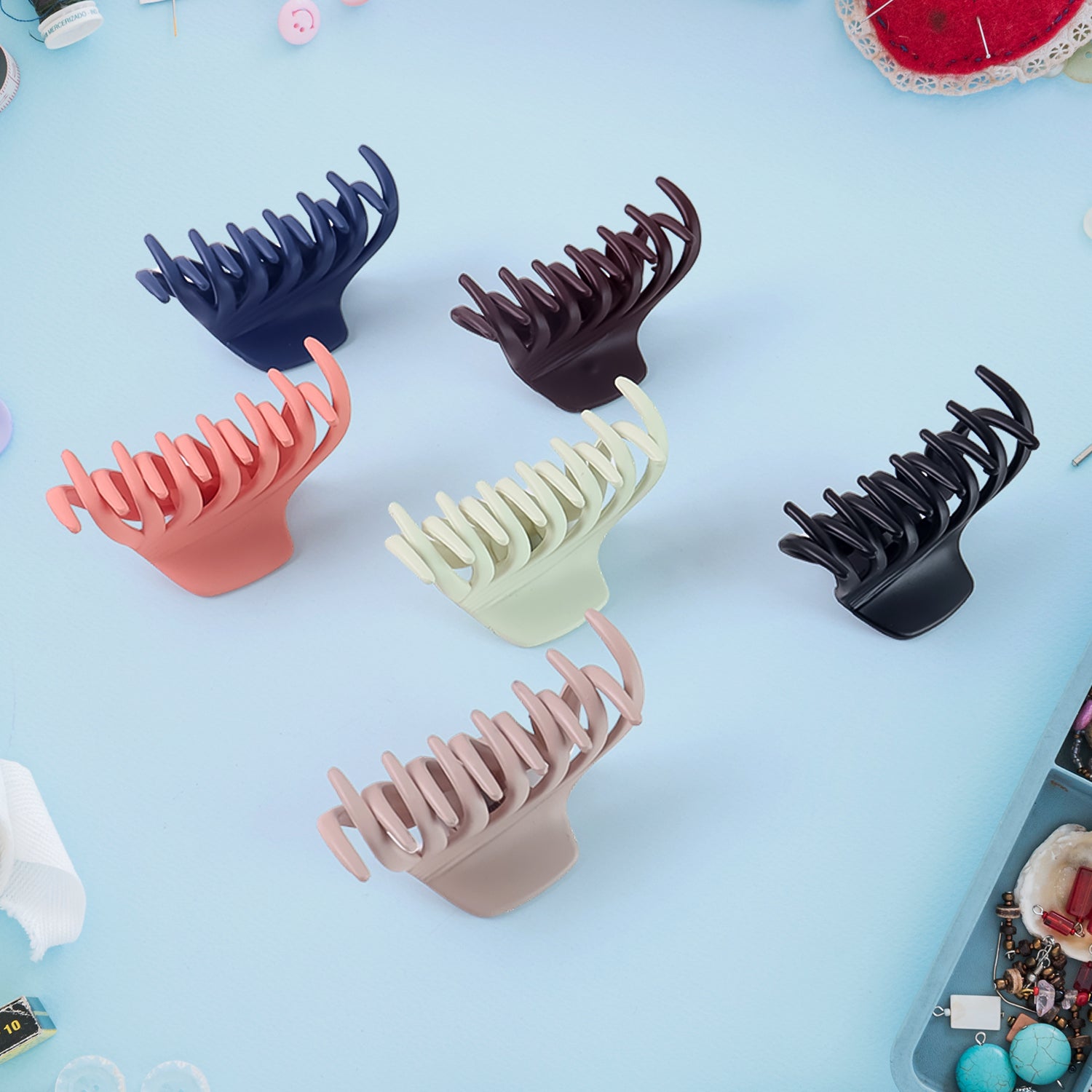 Hair Claw Clips Set for Women & Girls (Mix Design,  Multicolor & 12 Pc) Signature Kart