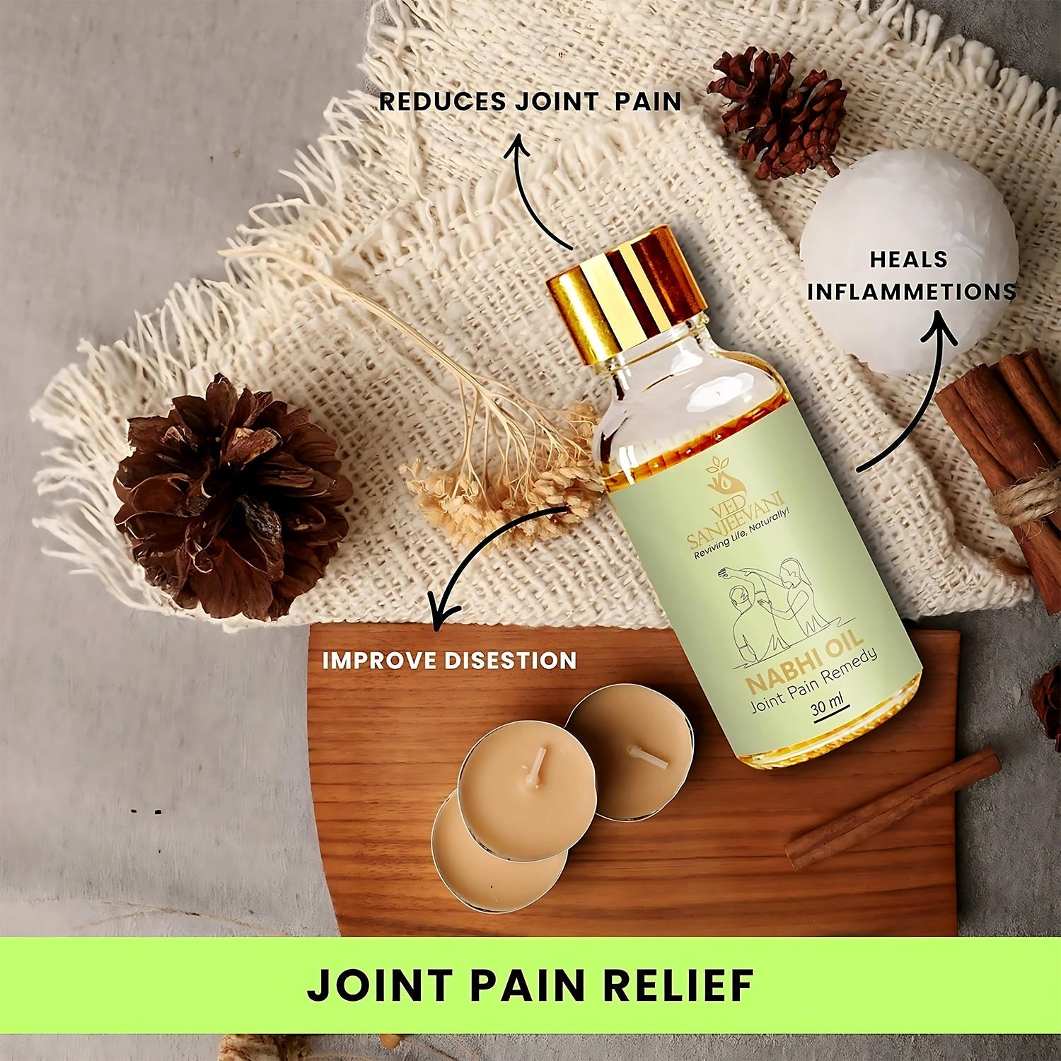 Ved Sanjeevani Nabhi Oil for Joint Pain Relief (30ML / 1 Pc) Signature Kart