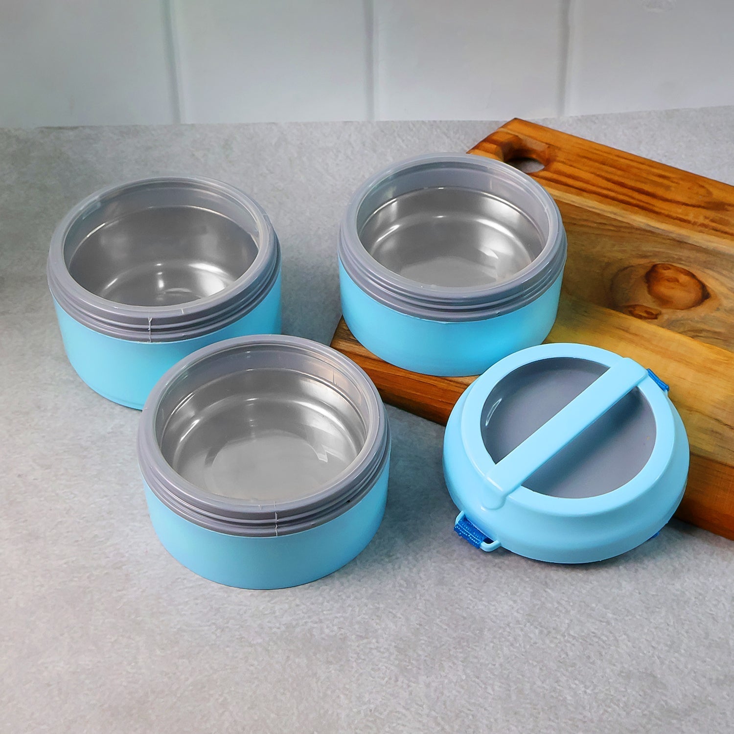 3 Layer Insulated Lunch Box Set with Handle & Strap - (Set) signaturekarts