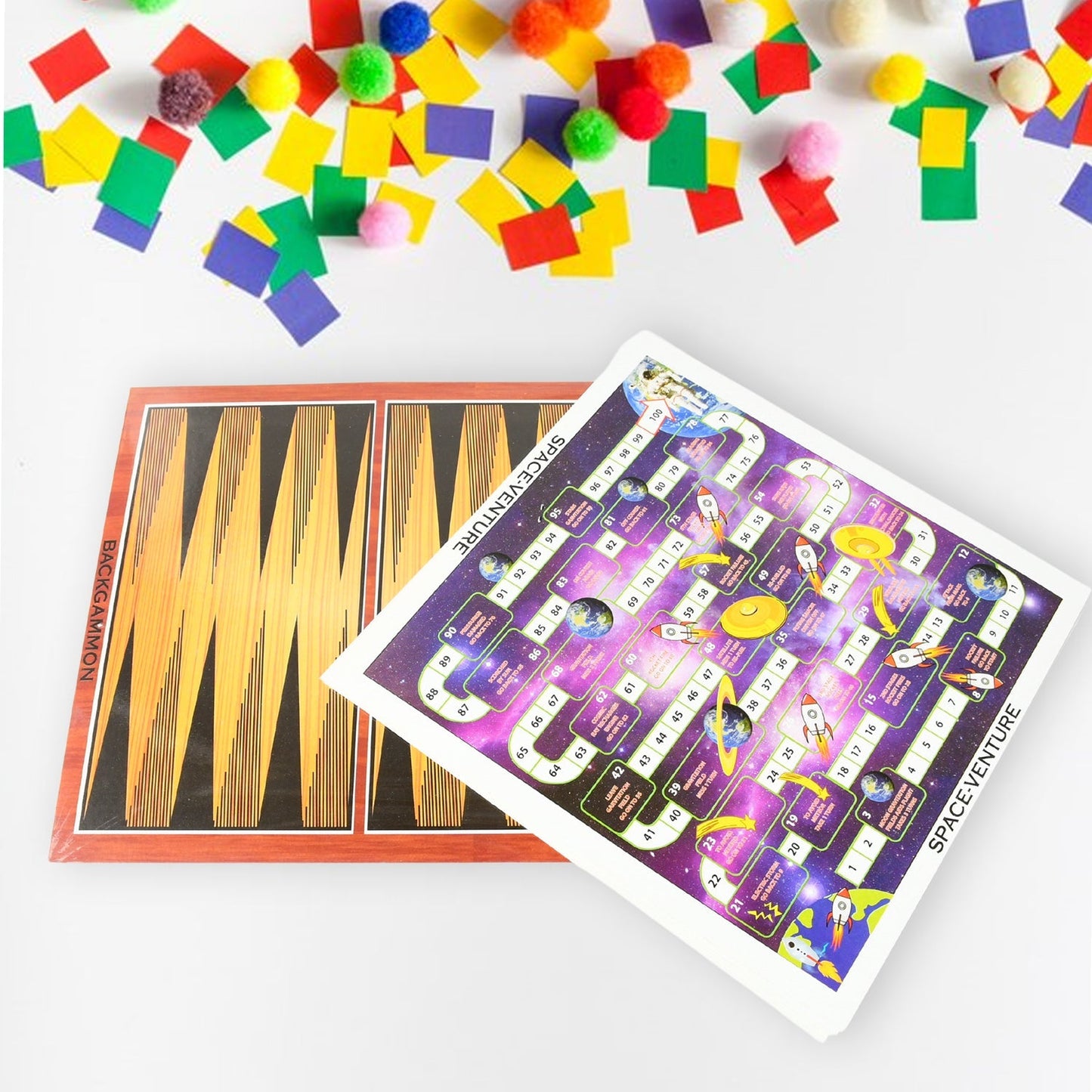 13 in 1 Family Board Game Chess,  Space Venture, Steeplechase Set for Kids signaturekarts