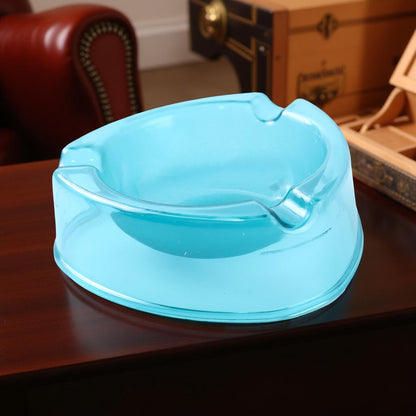 Heavy-Duty Transparent Plastic Ashtray with Triple Rest Slots (1 Pc) Signature Kart