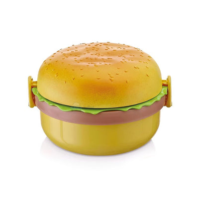 Burger Shape Lunch Box – Double Layer 1000ml Food Container with 2 Spoons for Kids signaturekarts