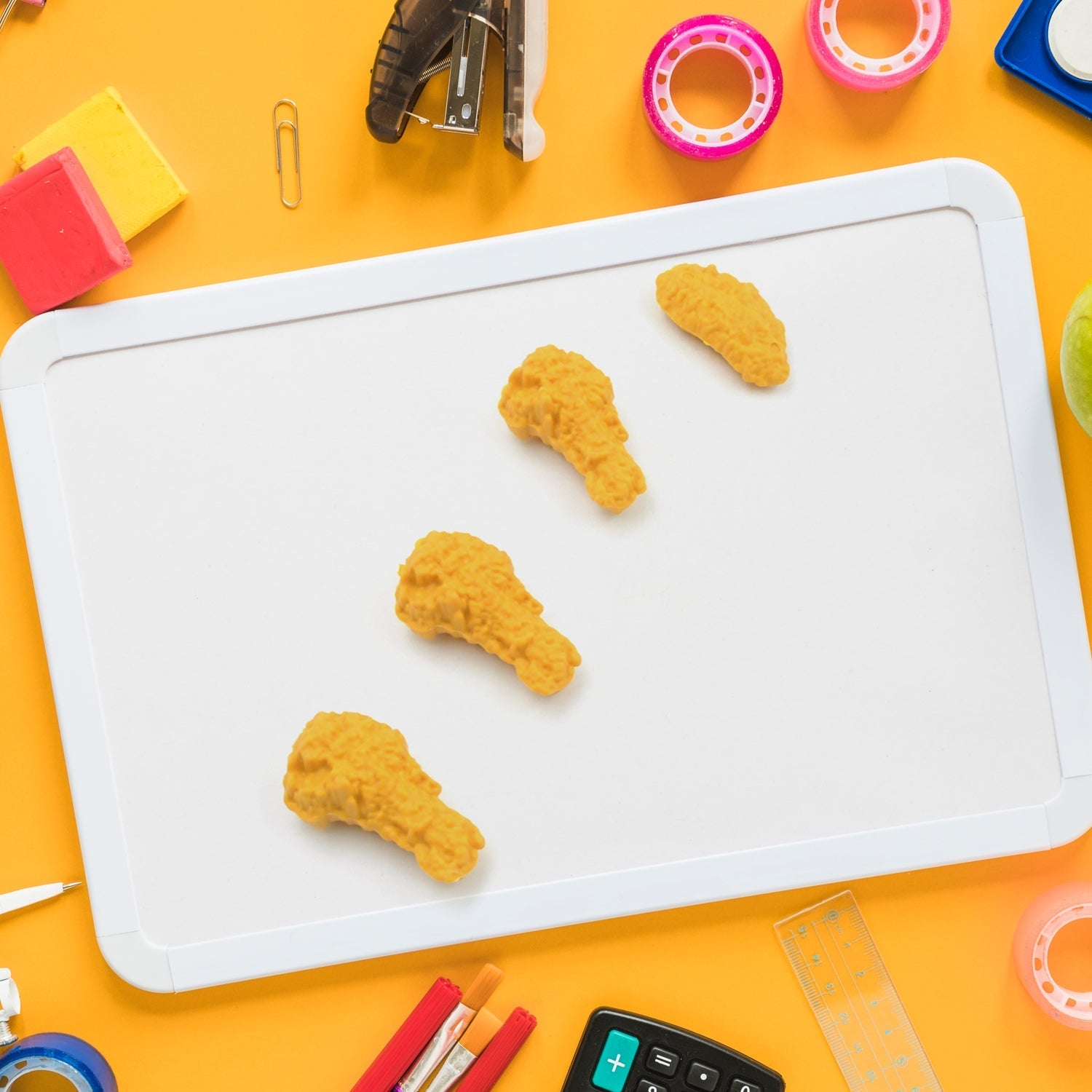 Cute Chicken Wing & Leg Erasers for Kids & Students (8 Pc Set) signaturekarts