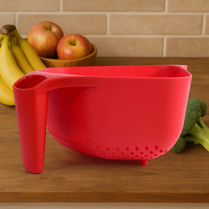 Apex Multi-Functional Plastic Strainer Bowl with Ergonomic Handle (1 Pc) Signature kart