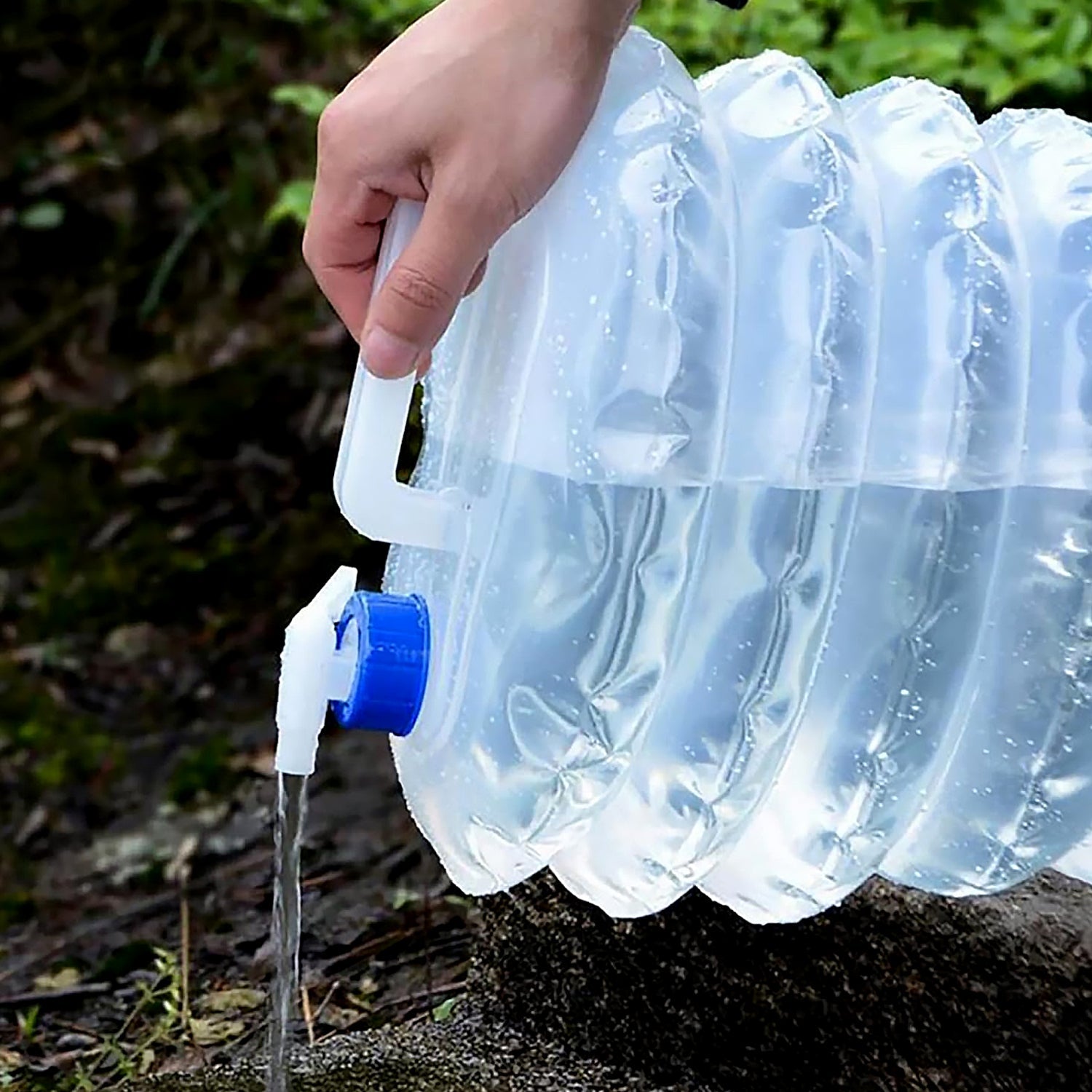 Outdoor Camping Collapsible Water Container with Carry Handle & Tap Valve signaturekarts