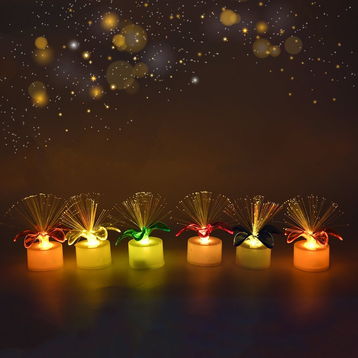 Pack of 12 Mini Fiber Optic LED Table Centerpieces for Diwali Your Brand