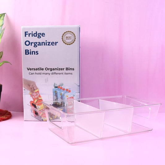 Plastic Refrigerator Organizer Bins, 1 Stackable Fridge Organizers with Handle, Clear Organizing Food Fruit Vegetables Pantry Storage Bins for Freezer kitchen Cabinet Organization and Storage (1 Pc Mix Color) signaturekarts