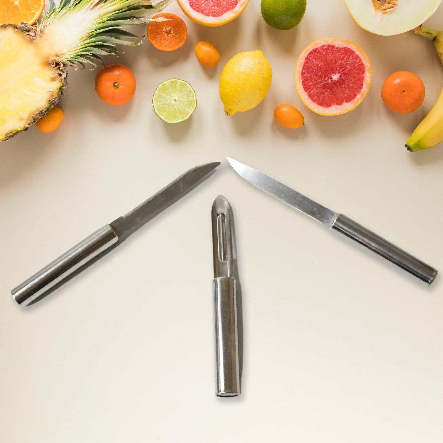 Stainless Steel Multipurpose Sharp Cutting Knife for Fruit Meat Vegetables 3 Pc signaturekarts