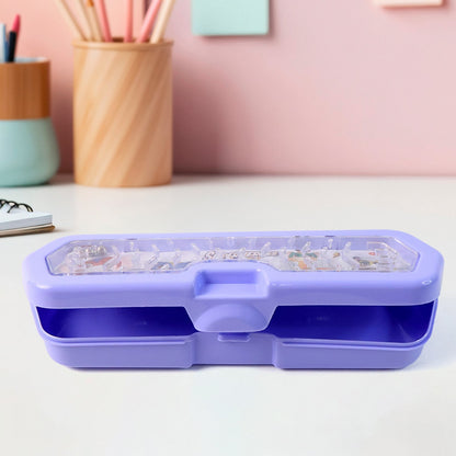 Cartoon Character Printed Plastic Pencil Box with Built-in Maze Puzzle Game (1 Pc) Signature Kart