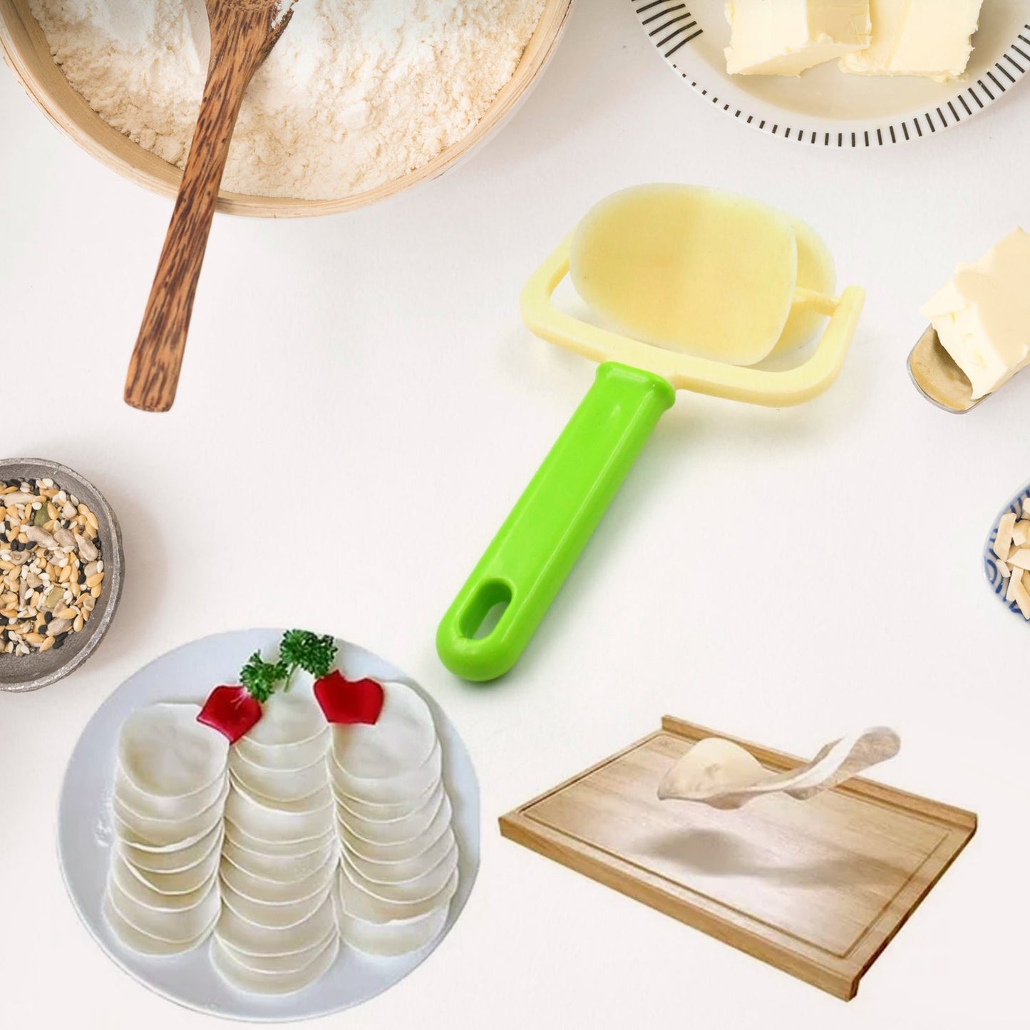 Plastic Cake Ball Cutter - Round Roll Forming Mold for Baking & Puri Making (1pc) signaturekarts