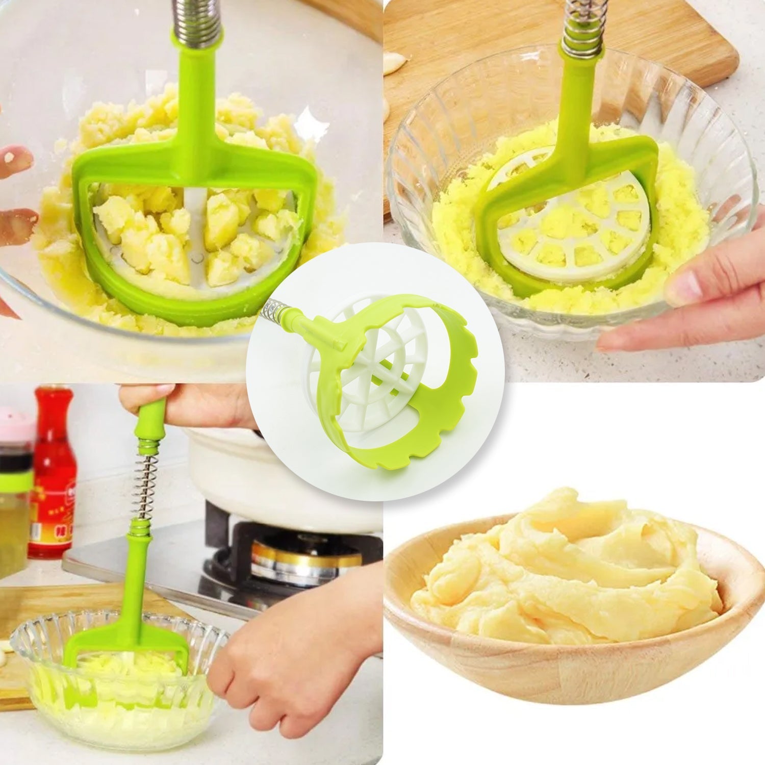 One-Handed Manual Mashed Potato Spring Press Tool signaturekarts