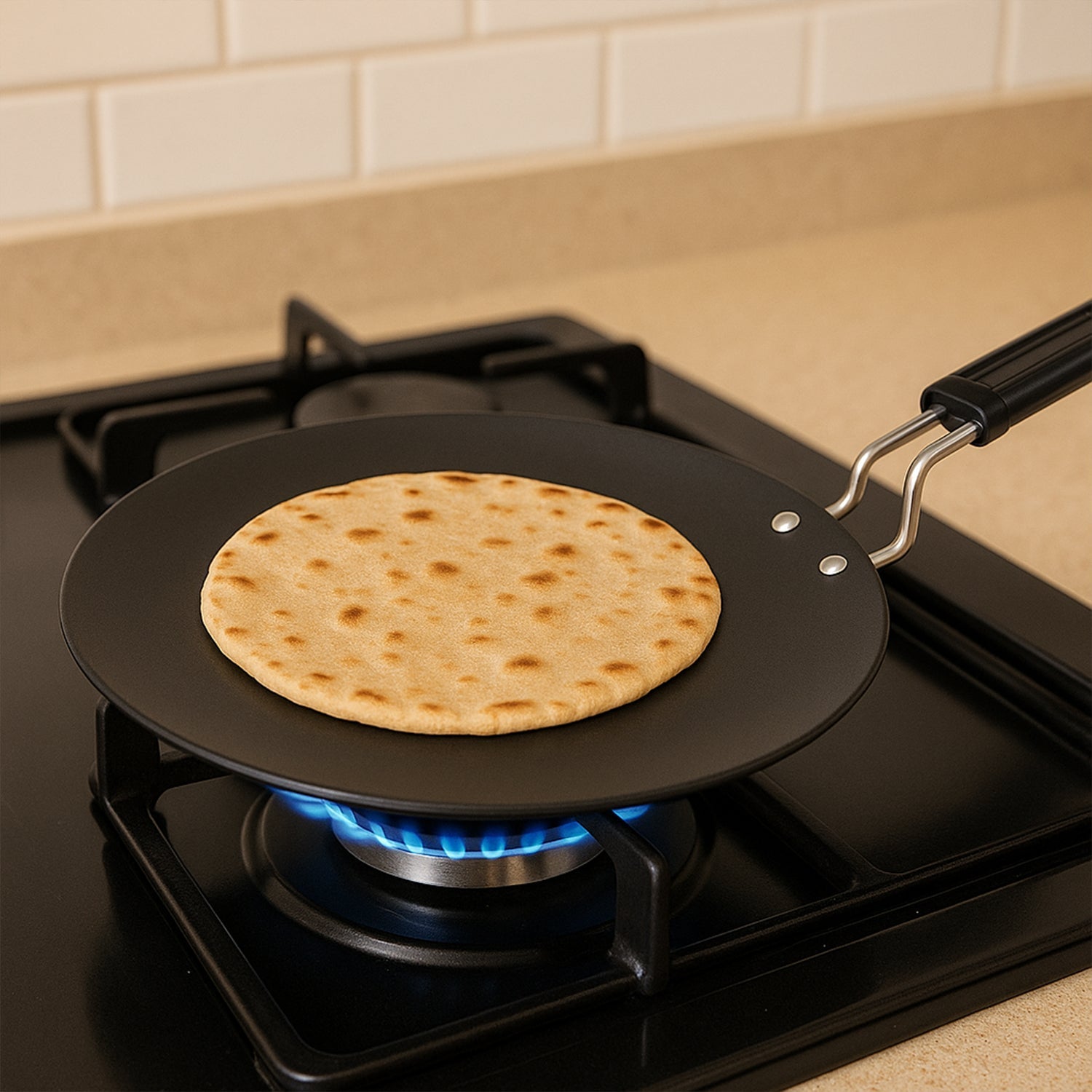 Premium Non-Stick Flat Roti Tawa with Heat-Resistant Handle (10 Inch / 1 Pc) signaturekarts