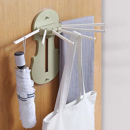 Plastic 7 in 1 Retractable Wall Mounted Pull Out Hanger for Kitchen Bath Signaturekarts