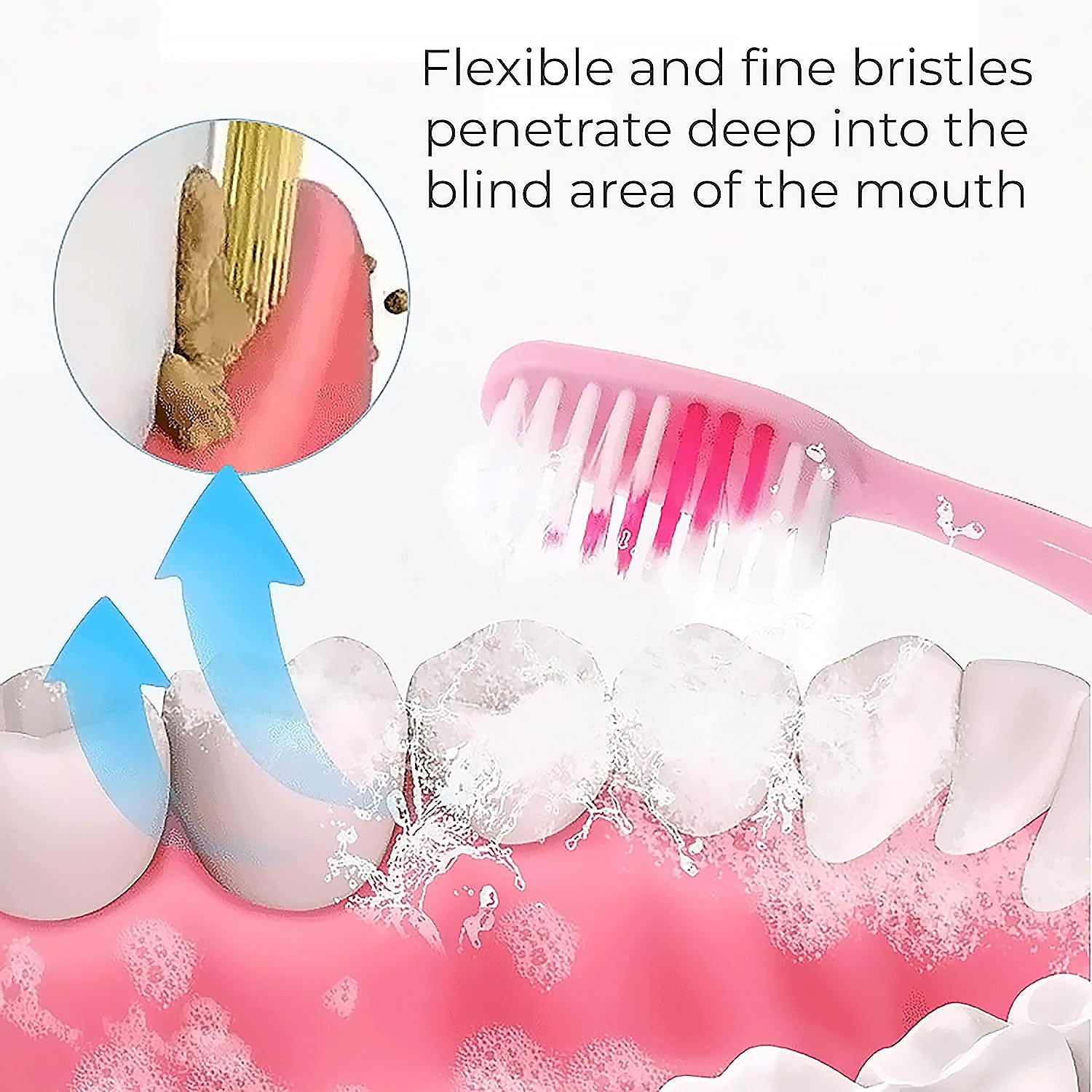 2-in-1 Tooth Brush Tongue Scraper, Soft Bristle & Long Handle (8Pcs) Soft Toothbrush signaturekarts