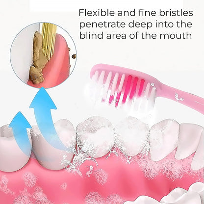 2-in-1 Tooth Brush Tongue Scraper, Soft Bristle & Long Handle (8Pcs) Soft Toothbrush signaturekarts