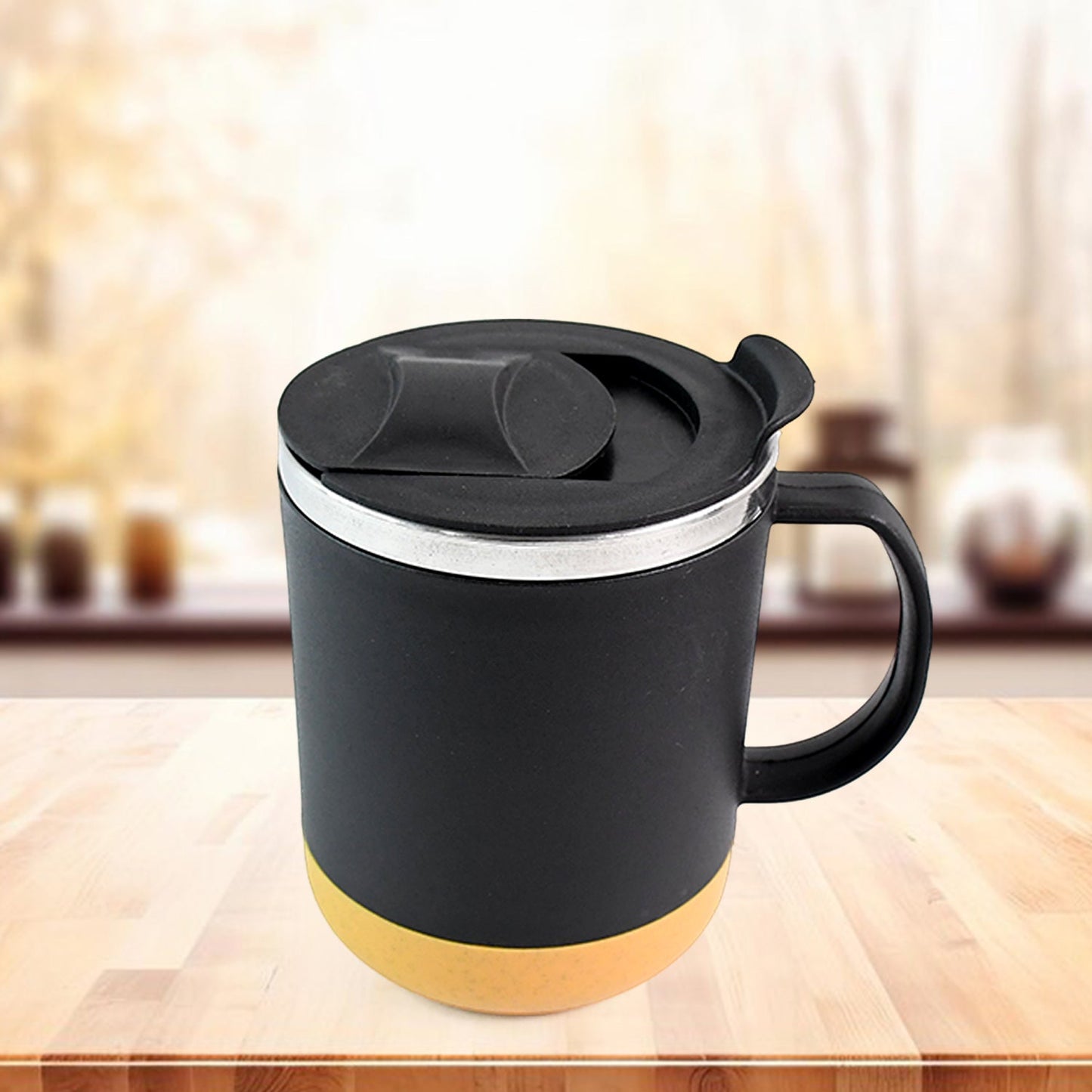 Insulated Coffee Mug with Spill-Proof Lid (Approx 450ML & 1 Pc) Signature kart