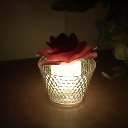 LED Rose Flower Decorative Flameless Tealight Candles - (6 Pc / Set) signaturekarts