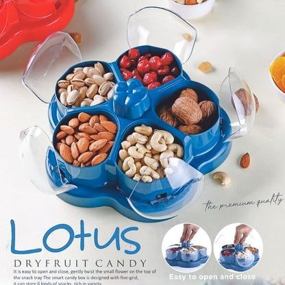 Supermom Lotus Shape Rotating Dry Fruit & Snack Organizer Box Compartments (1 Pc) Signature Kart