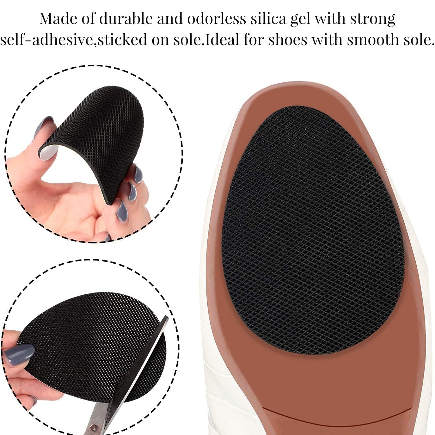 Non-Slip Shoe Pads, Rubber Shoe Sole Protector Pads,  for Ladies Shoes, High Heels signaturekarts