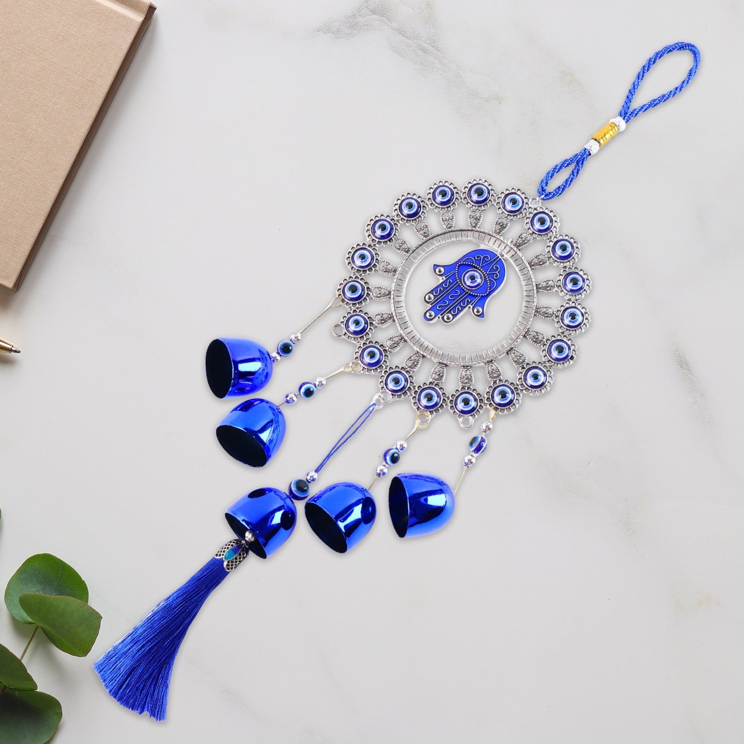 Decorative OM Evil Eye Wind Chime Wall Hanging (Mix Desin & 1 Pc) Signature Kart