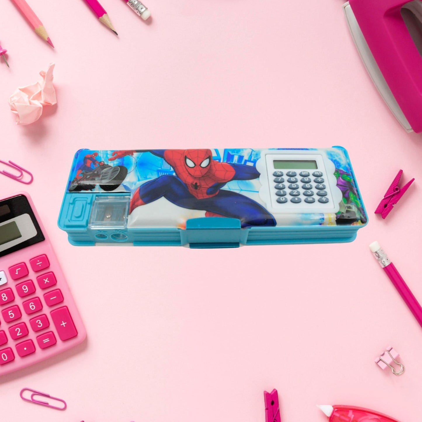 Cartoon Multi-functional Geometry Box with Calculator & Double Sharpener signaturekarts