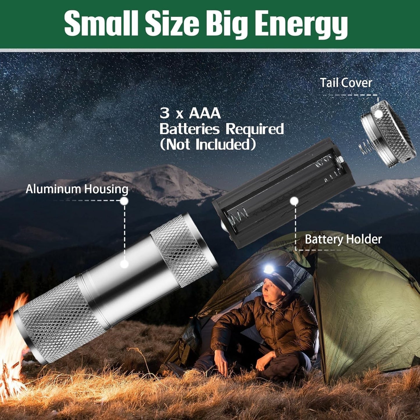 Portable Mini Torch – 9 LED Pocket Flashlight, Battery Operated (Mix Color) signaturekarts