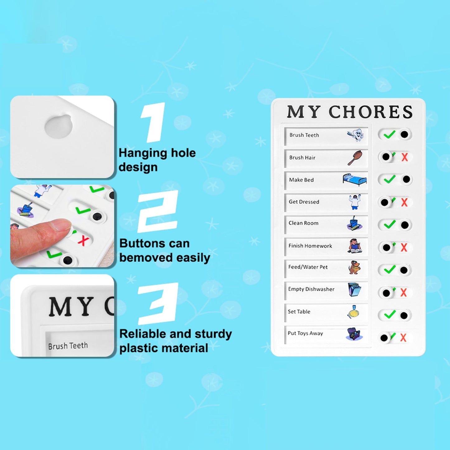 Portable Chores Note Board – Home Management Planning Memo Board (20×12 cm) Your Brand