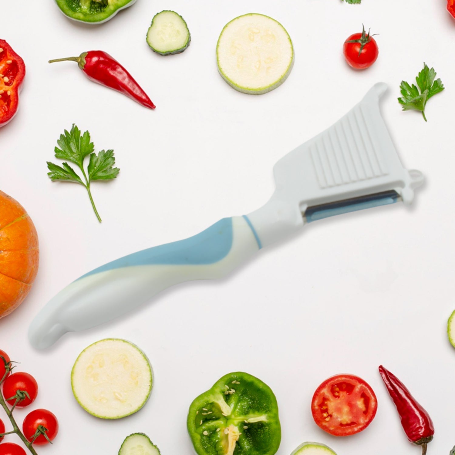 Multipurpose Peeler Brush – Stainless Steel Peeler with Cleaning Brush (1 Pc) signaturekarts