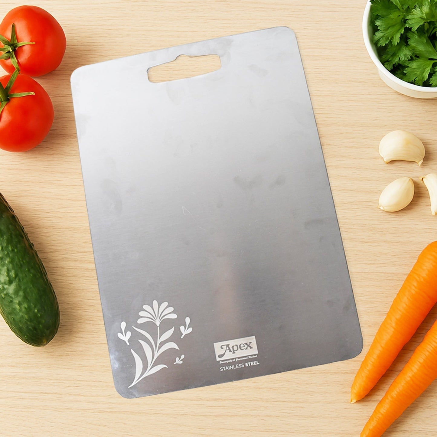 Apex Steel-X Stainless Steel Medium Chopping Board Signature kart