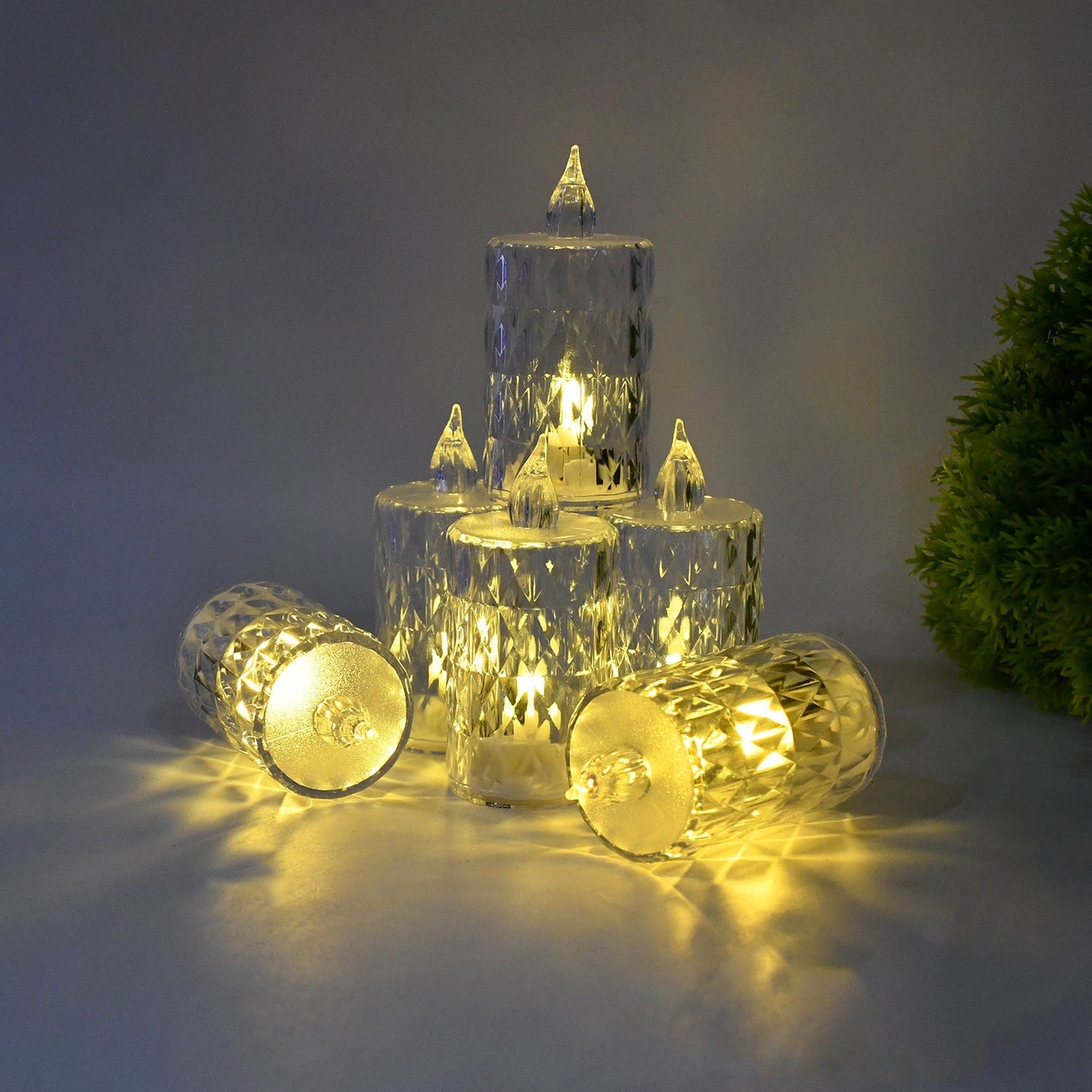 LED Crystal Effect Flameless Candle Light Set (5 Pc) signaturekarts