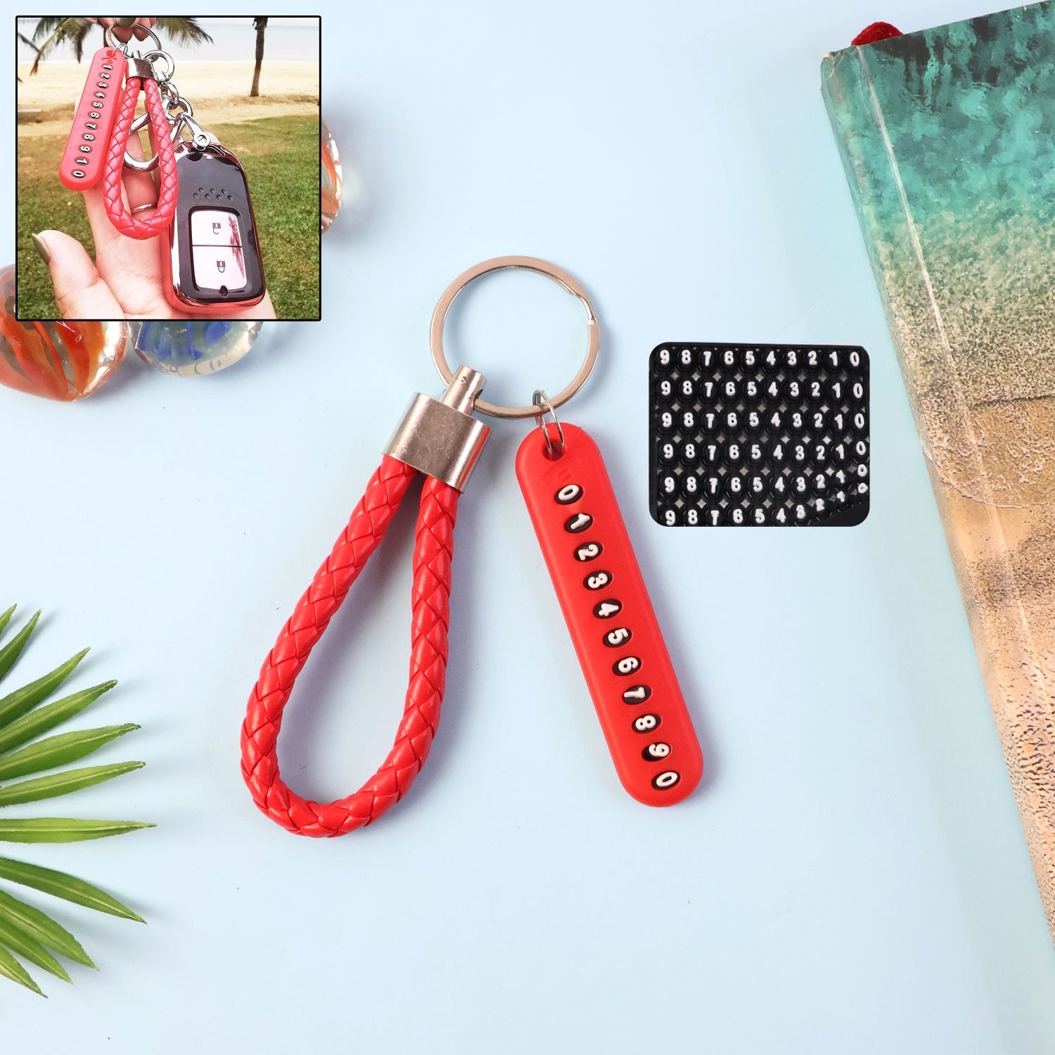 Anti-Lost Keychain with Number Plate – 1 Pc The Morsignaturekarts